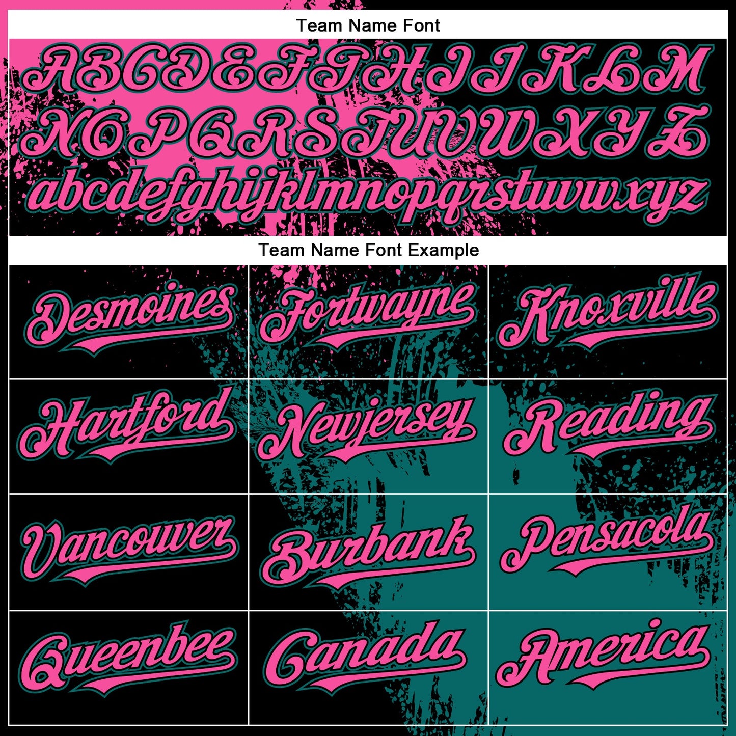 Custom Pink Black-Teal 3D Pattern Design Abstract Brush Stroke Authentic Baseball Jersey - Sky-Custom