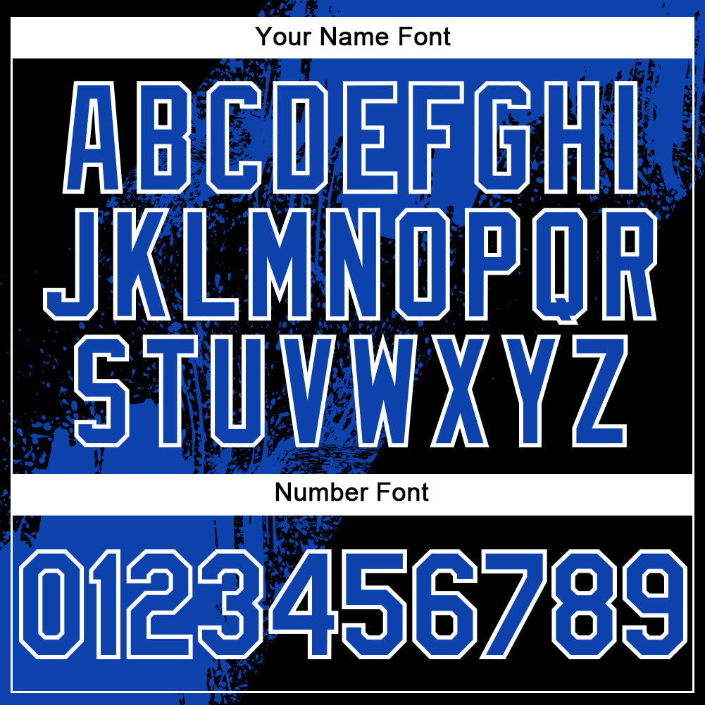 Custom Thunder Blue Black-White 3D Pattern Design Abstract Brush Stroke Authentic Baseball Jersey - Sky-Custom
