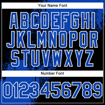 Custom Thunder Blue Black-White 3D Pattern Design Abstract Brush Stroke Authentic Baseball Jersey - Sky-Custom