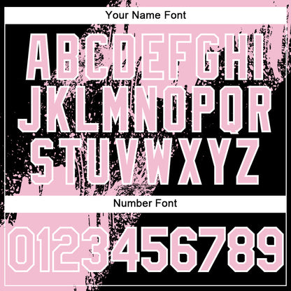 Custom Light Pink Black-White 3D Pattern Design Abstract Brush Stroke Authentic Baseball Jersey - Sky-Custom