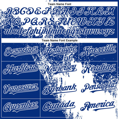 Custom White Royal 3D Pattern Design Abstract Brush Stroke Authentic Baseball Jersey - Sky-Custom