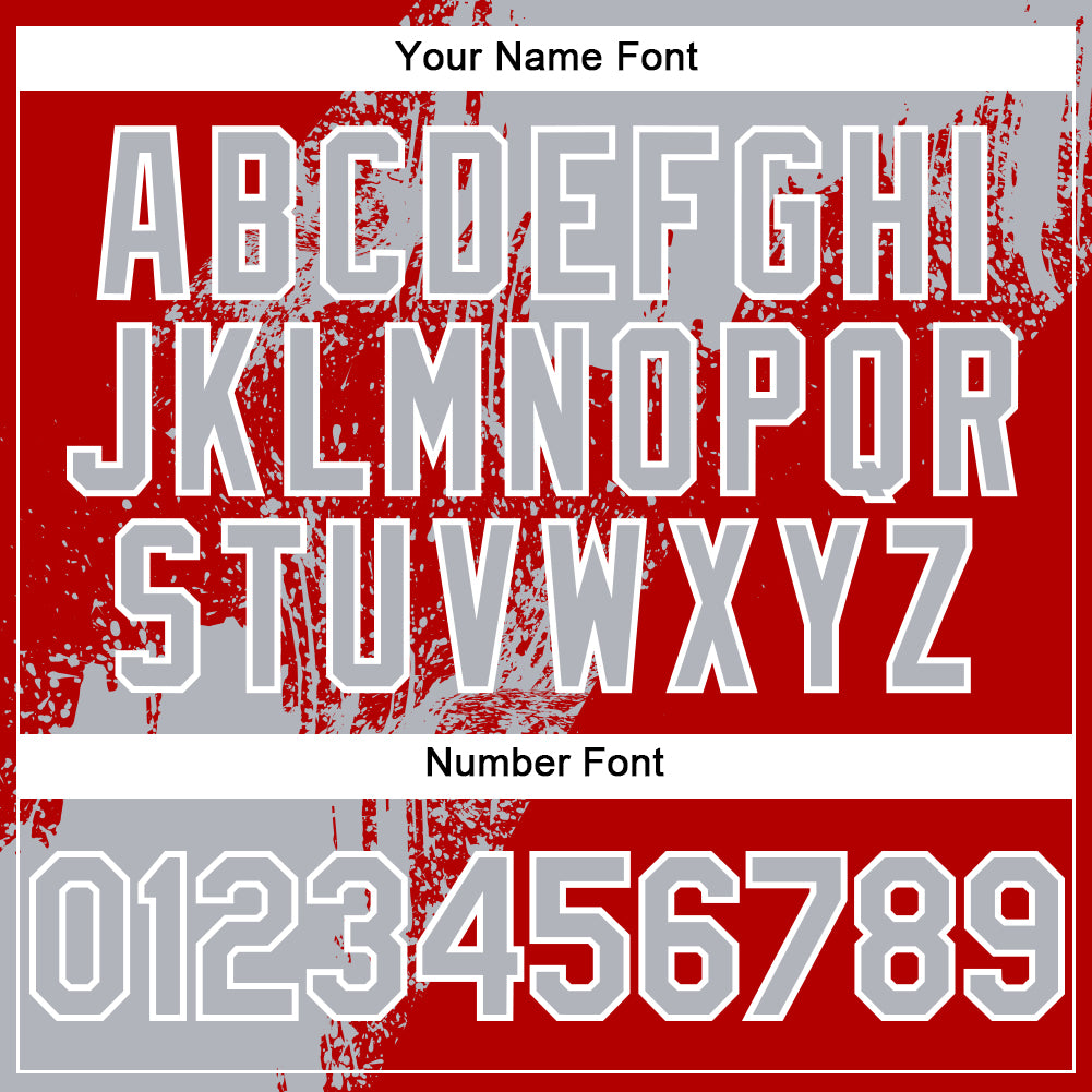 Custom Gray Red-White 3D Pattern Design Abstract Brush Stroke Authentic Baseball Jersey - Sky-Custom