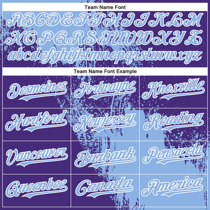 Custom Light Blue Purple-White 3D Pattern Design Abstract Brush Stroke Authentic Baseball Jersey - Sky-Custom