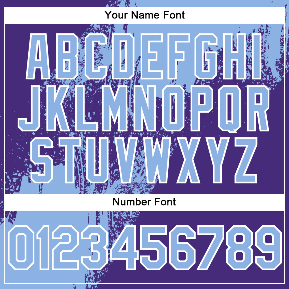Custom Light Blue Purple-White 3D Pattern Design Abstract Brush Stroke Authentic Baseball Jersey - Sky-Custom