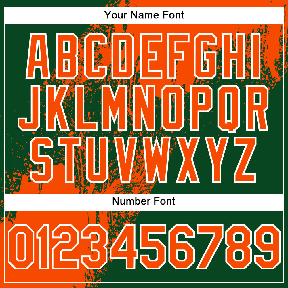 Custom Orange Green-White 3D Pattern Design Abstract Brush Stroke Authentic Baseball Jersey - Sky-Custom