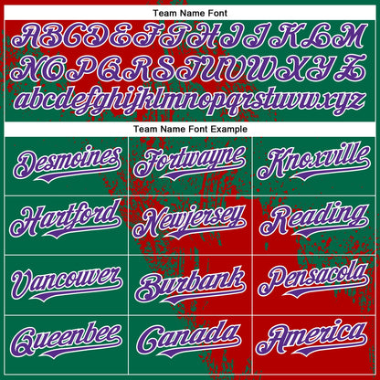 Custom Red Purple Kelly Green-White 3D Pattern Design Abstract Brush Stroke Authentic Baseball Jersey - Sky-Custom