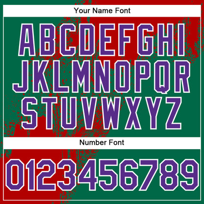 Custom Red Purple Kelly Green-White 3D Pattern Design Abstract Brush Stroke Authentic Baseball Jersey - Sky-Custom