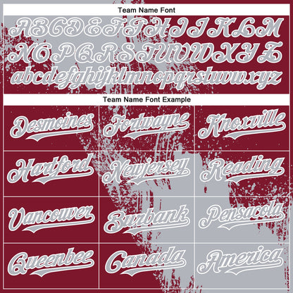 Custom Gray Crimson-White 3D Pattern Design Abstract Brush Stroke Authentic Baseball Jersey - Sky-Custom
