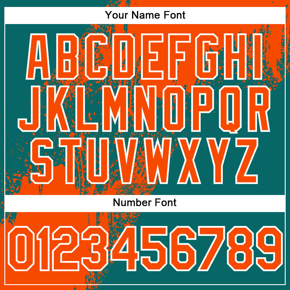 Custom Orange Teal-White 3D Pattern Design Abstract Brush Stroke Authentic Baseball Jersey - Sky-Custom