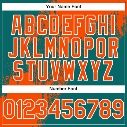 Custom Orange Teal-White 3D Pattern Design Abstract Brush Stroke Authentic Baseball Jersey - Sky-Custom