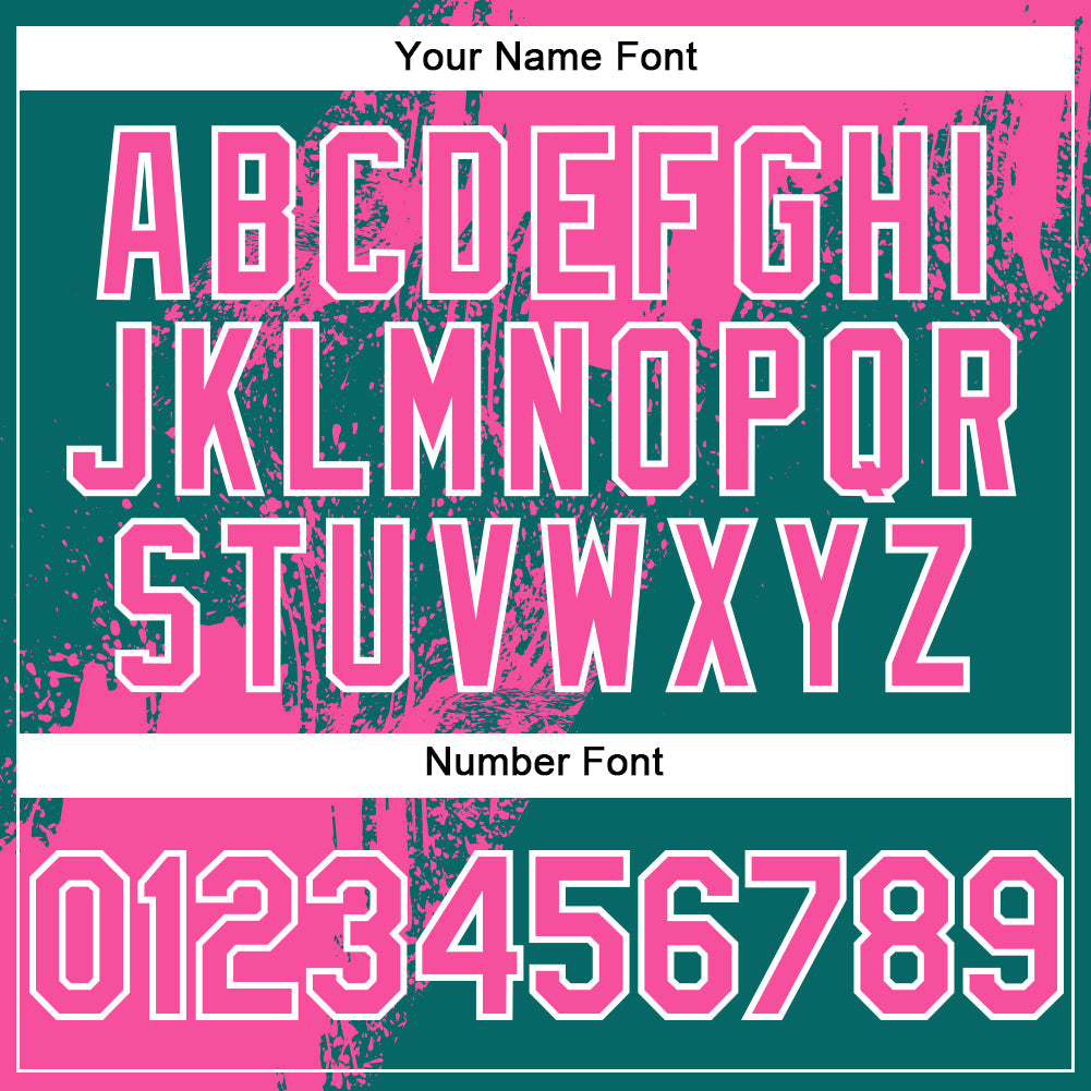 Custom Pink Teal-White 3D Pattern Design Abstract Brush Stroke Authentic Baseball Jersey - Sky-Custom