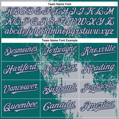 Custom Gray Teal-Navy 3D Pattern Design Abstract Brush Stroke Authentic Baseball Jersey - Sky-Custom
