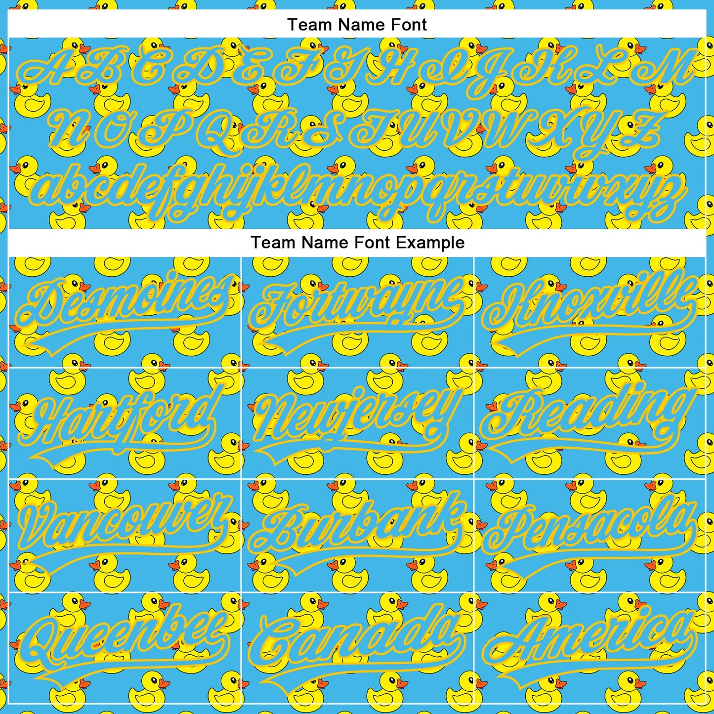 Custom Sky Blue Yellow 3D Pattern Design Animal Duck Authentic Baseball Jersey - Sky-Custom