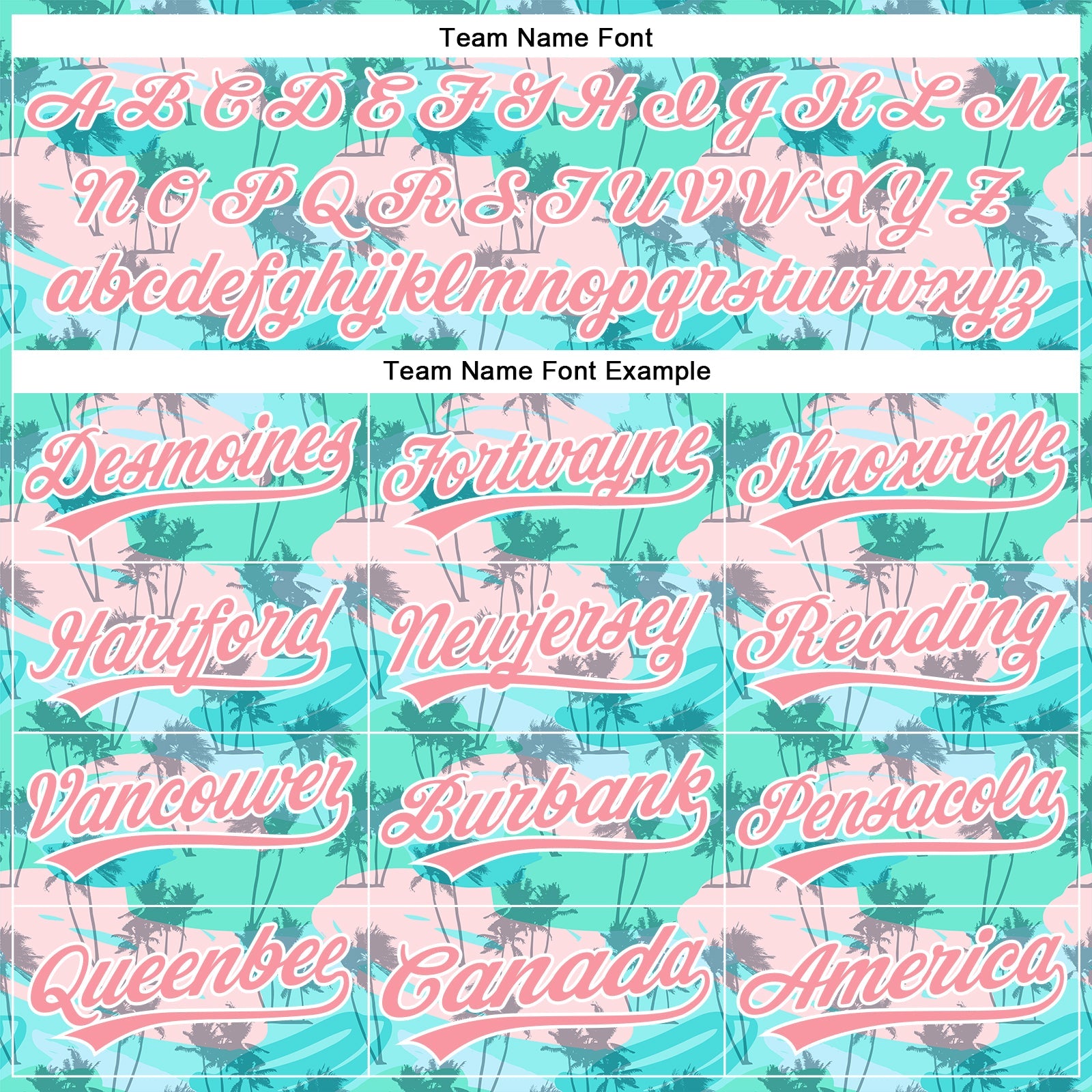 Custom Green Medium Pink-White 3D Pattern Design Tropical Hawaii Palm Trees Authentic Baseball Jersey - Sky-Custom