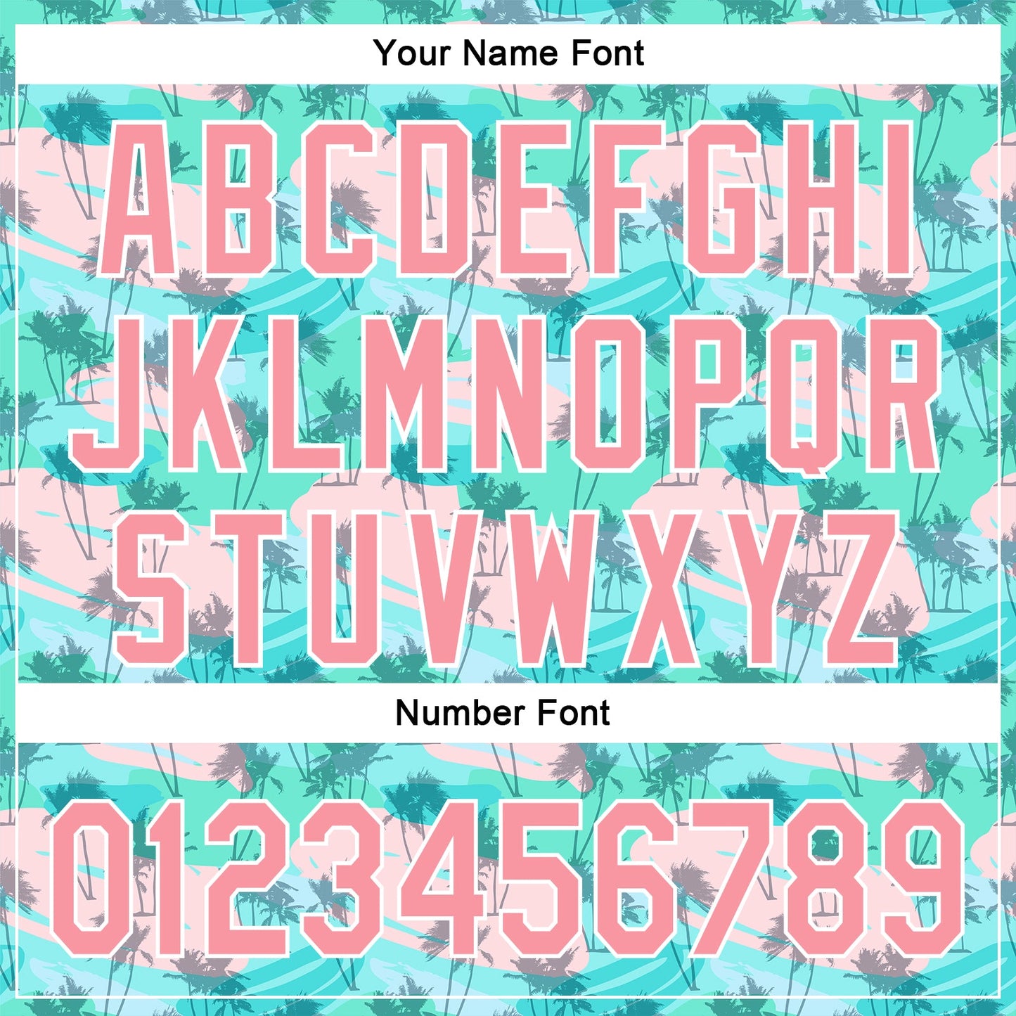 Custom Green Medium Pink-White 3D Pattern Design Tropical Hawaii Palm Trees Authentic Baseball Jersey - Sky-Custom