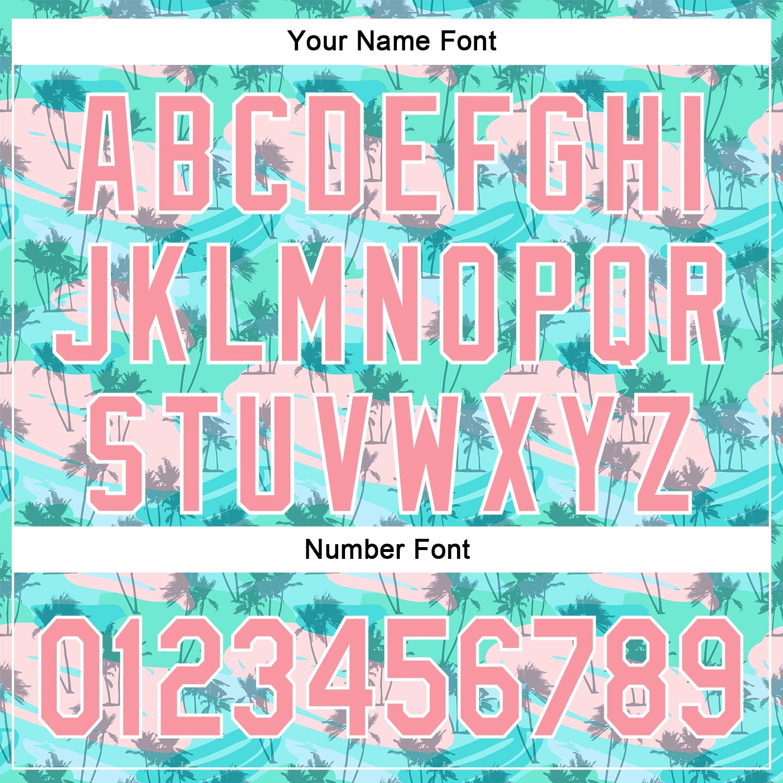 Custom Green Medium Pink-White 3D Pattern Design Tropical Hawaii Palm Trees Authentic Baseball Jersey - Sky-Custom