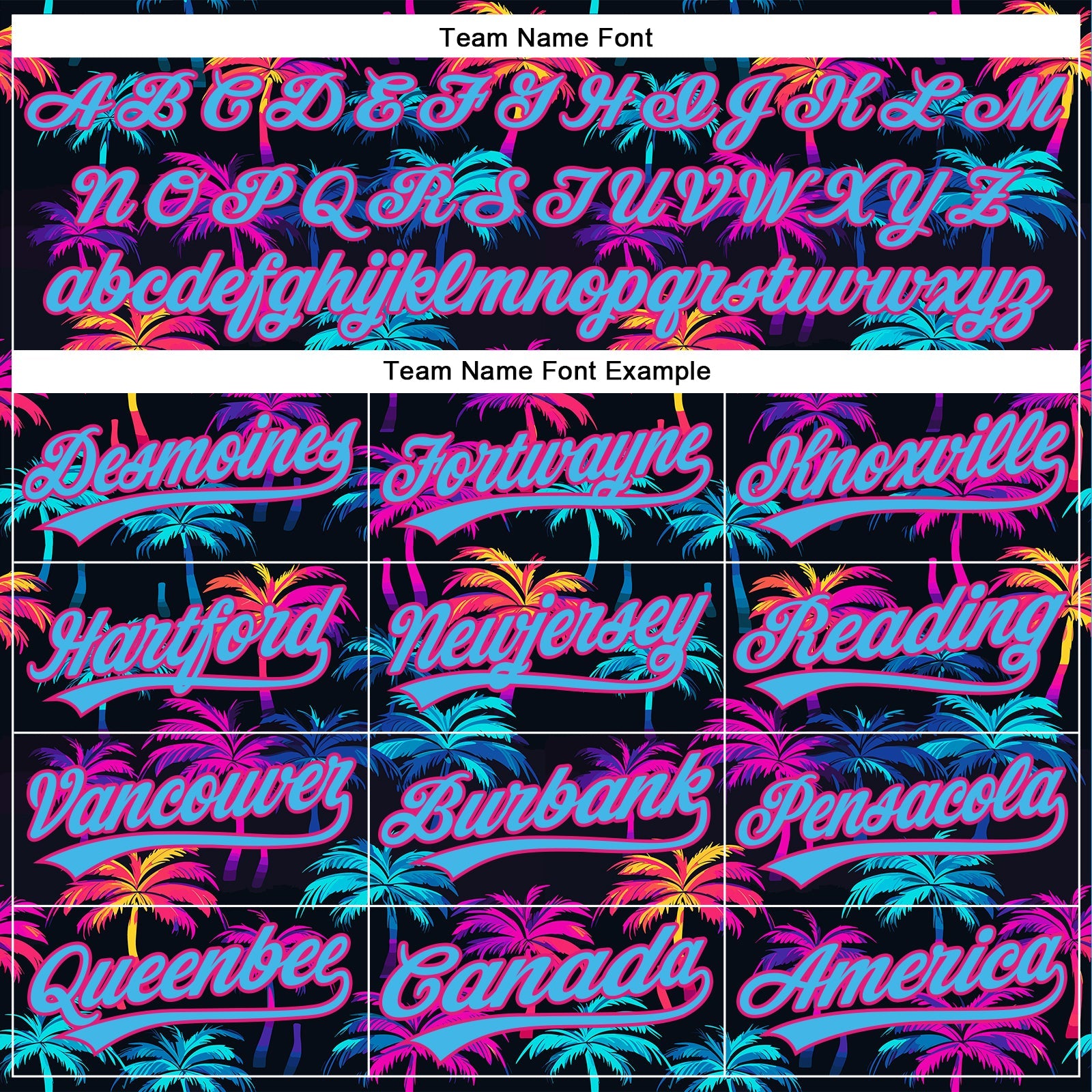 Custom Black Sky Blue-Hot Pink 3D Pattern Design Tropical Hawaii Palm Trees Authentic Baseball Jersey - Sky-Custom