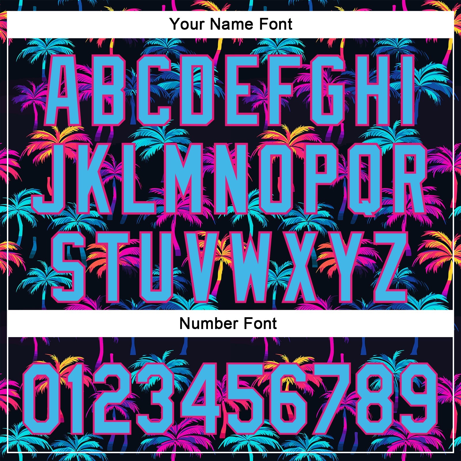 Custom Black Sky Blue-Hot Pink 3D Pattern Design Tropical Hawaii Palm Trees Authentic Baseball Jersey - Sky-Custom