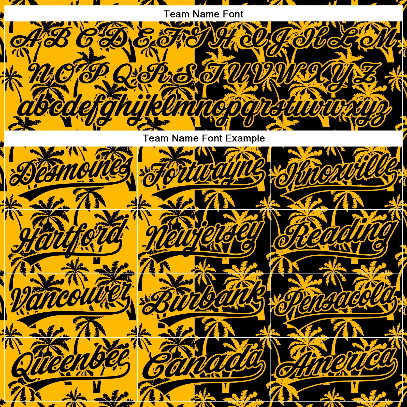 Custom Gold Black 3D Pattern Design Tropical Hawaii Palm Trees Authentic Baseball Jersey - Sky-Custom
