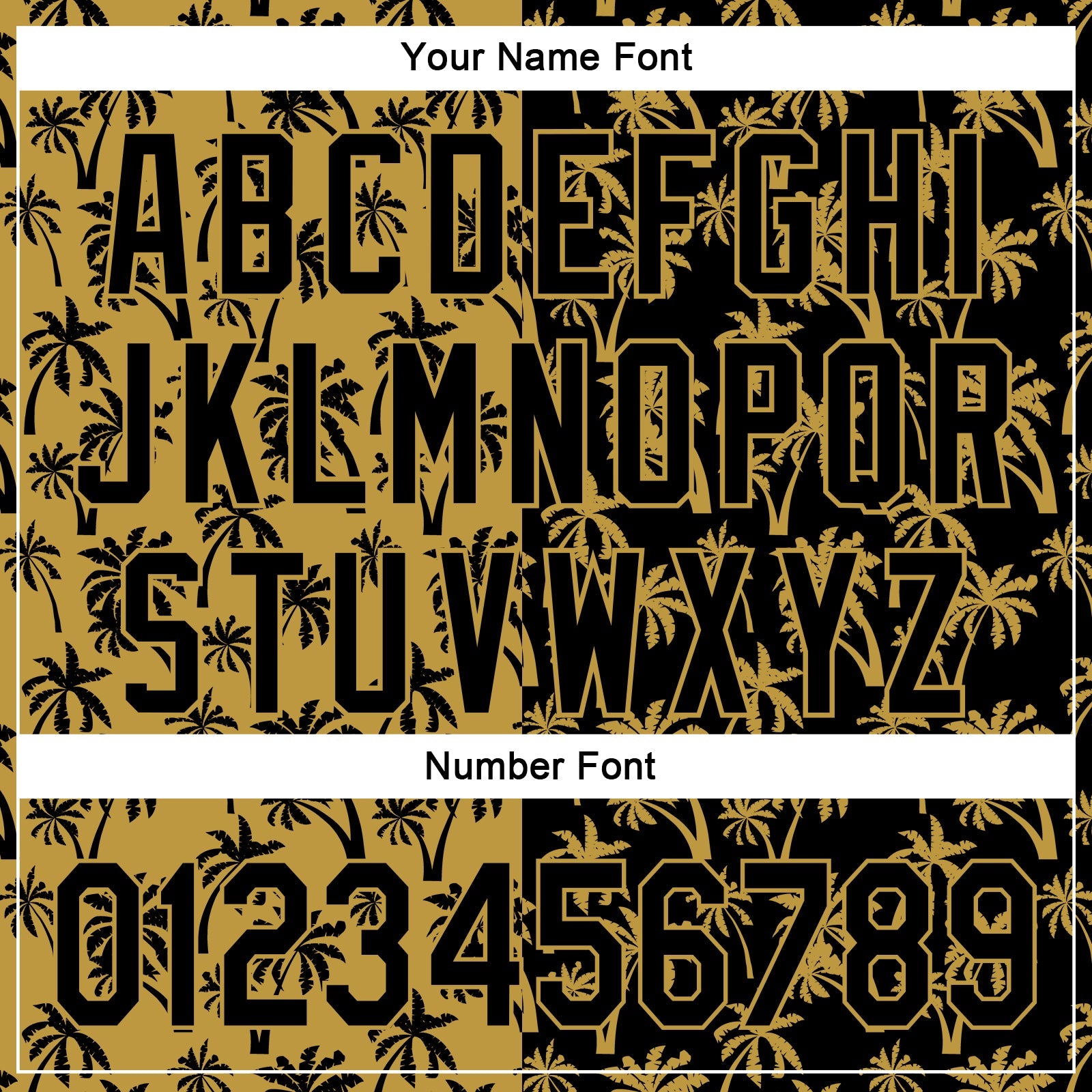 Custom Old Gold Black 3D Pattern Design Tropical Hawaii Palm Trees Authentic Baseball Jersey - Sky-Custom