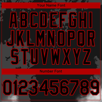 Custom Black Red 3D Pattern Design Animal Wolf Authentic Baseball Jersey - Sky-Custom