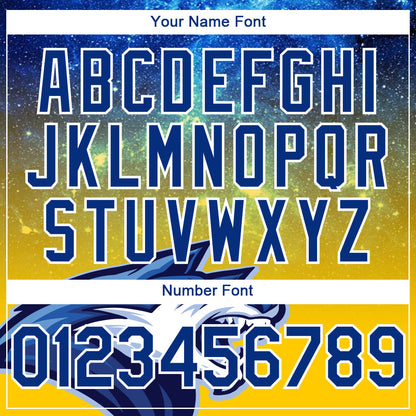 Custom Yellow Royal-White 3D Pattern Design Animal Wolf Authentic Baseball Jersey - Sky-Custom