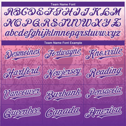 Custom White Purple-Pink 3D Pattern Design Gradient Style Animal Snake Authentic Baseball Jersey - Sky-Custom