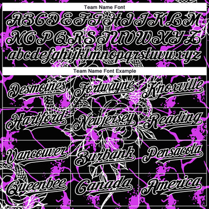Custom Black Purple-White 3D Pattern Design Animal Snake Authentic Baseball Jersey - Sky-Custom