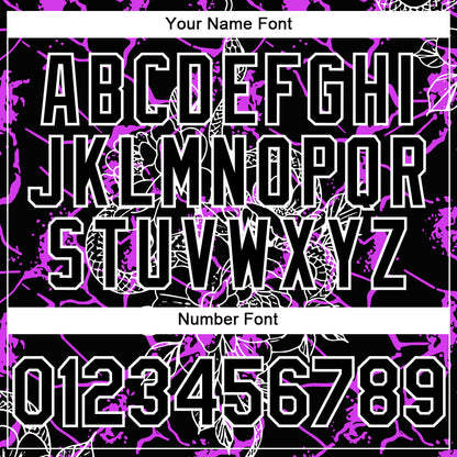 Custom Black Purple-White 3D Pattern Design Animal Snake Authentic Baseball Jersey - Sky-Custom