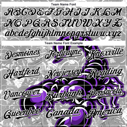 Custom Gray Black-White 3D Pattern Design Animal Scorpion Authentic Baseball Jersey - Sky-Custom
