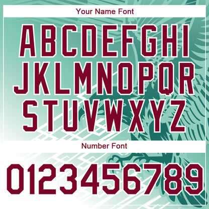 Custom Teal Crimson-White 3D Pattern Design Animal Eagle Authentic Baseball Jersey - Sky-Custom