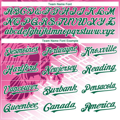 Custom Pink Kelly Green-White 3D Pattern Design Animal Eagle Authentic Baseball Jersey - Sky-Custom