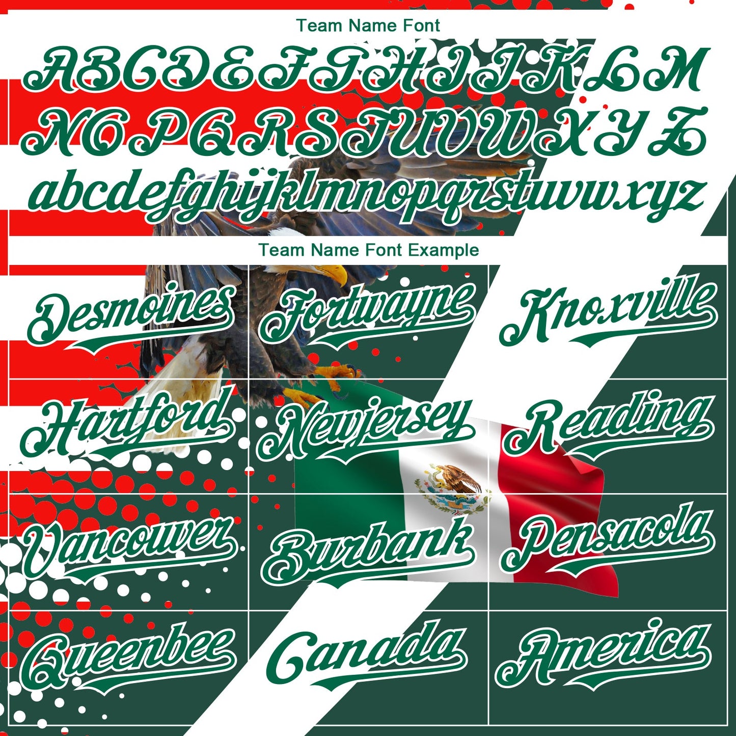 Custom White Red-Kelly Green 3D Mexico Authentic Baseball Jersey - Sky-Custom