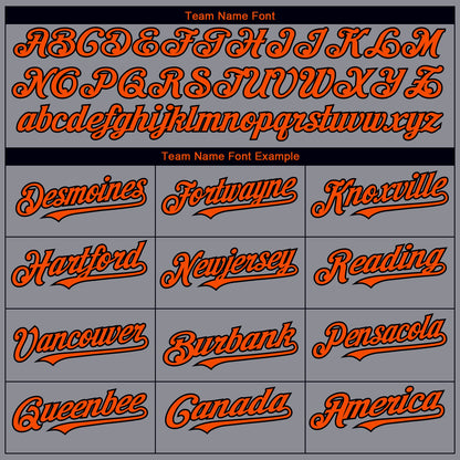 Custom Gray Orange Black-Camo 3D Pattern Design Authentic Baseball Jersey - Sky-Custom