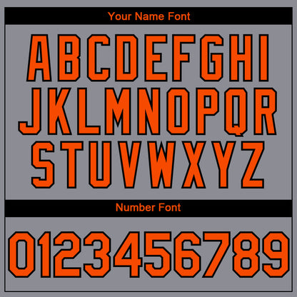 Custom Gray Orange Black-Camo 3D Pattern Design Authentic Baseball Jersey - Sky-Custom
