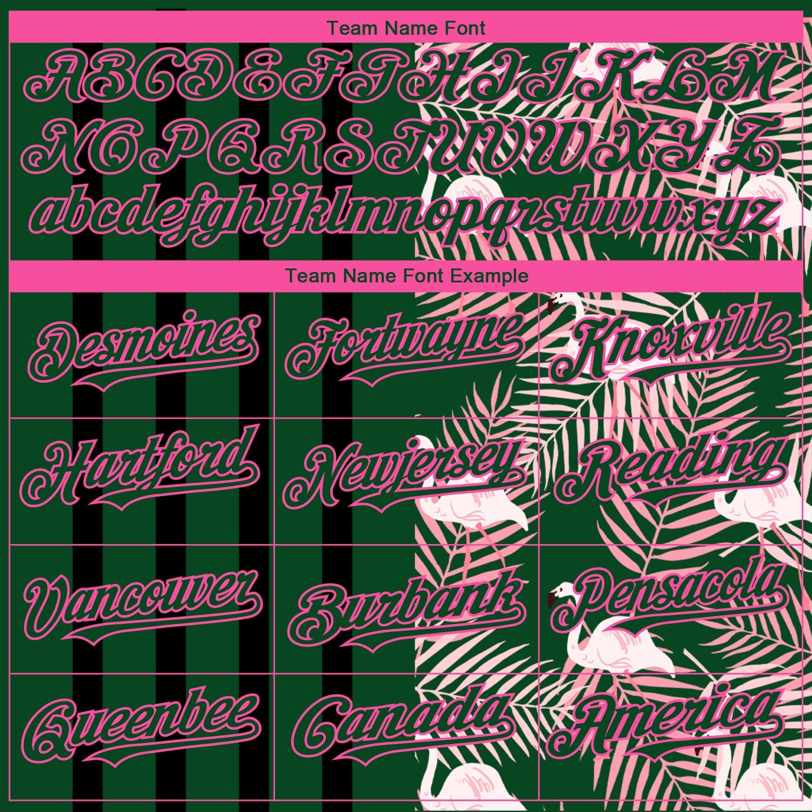 Custom Green Pink-Black 3D Pattern Design Tropical Palm Leaves And Famingo Authentic Baseball Jersey - Sky-Custom