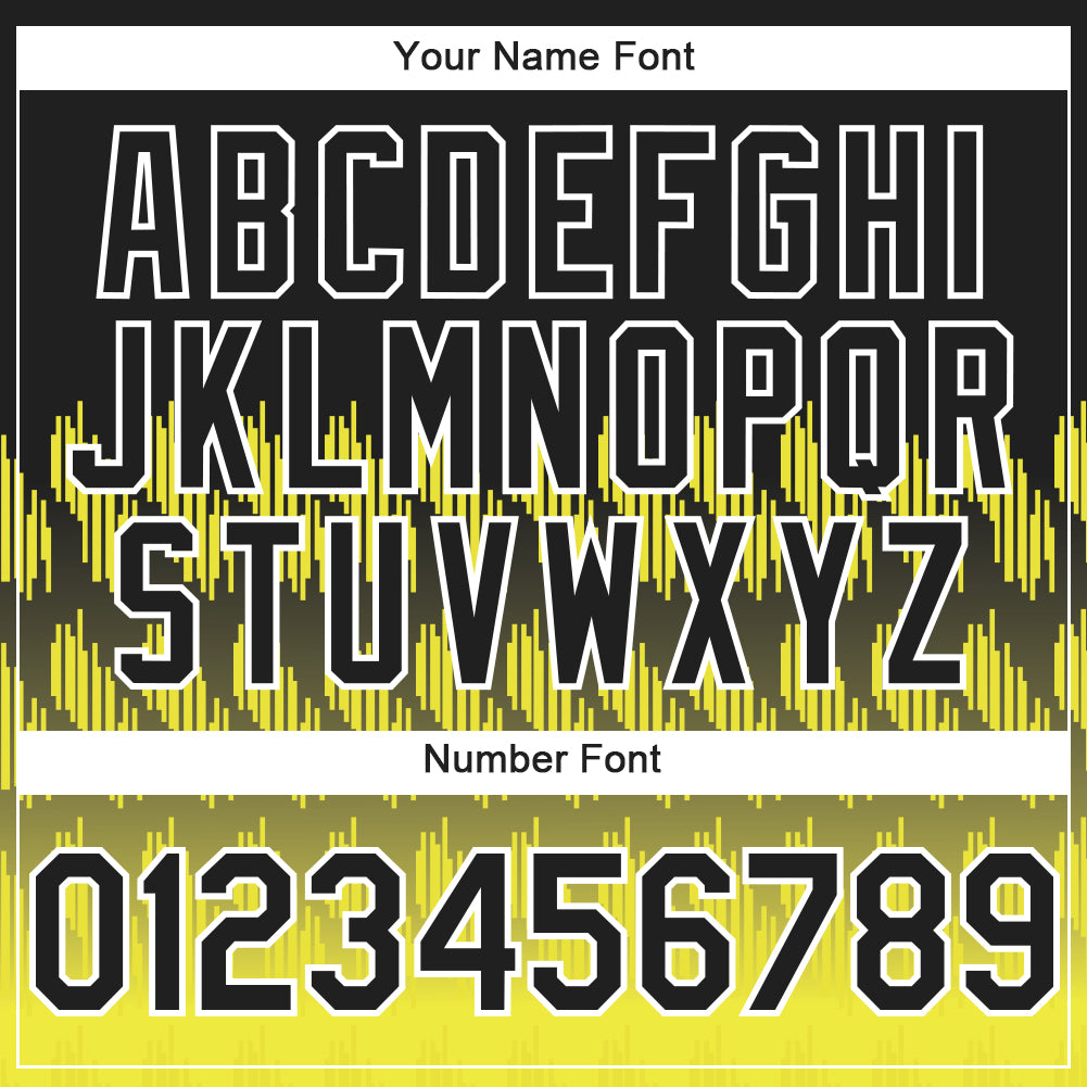 Custom Black Light Yellow-White 3D Pattern Design Lines Authentic Baseball Jersey - Sky-Custom