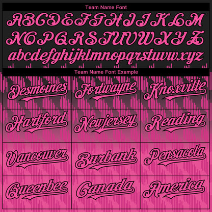 Custom Black Pink-White 3D Pattern Design Lines Authentic Baseball Jersey - Sky-Custom