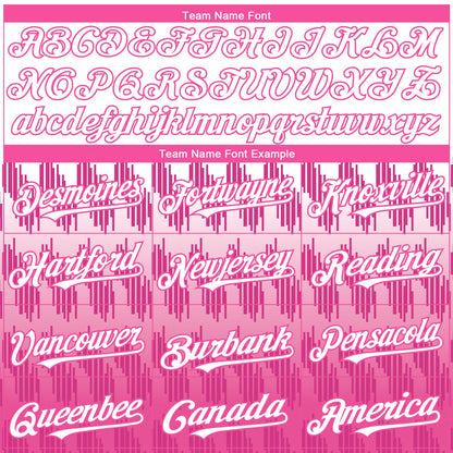 Custom White Pink 3D Pattern Design Lines Authentic Baseball Jersey - Sky-Custom