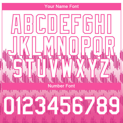 Custom White Pink 3D Pattern Design Lines Authentic Baseball Jersey - Sky-Custom