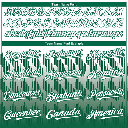Custom White Kelly Green 3D Pattern Design Lines Authentic Baseball Jersey - Sky-Custom