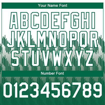 Custom White Kelly Green 3D Pattern Design Lines Authentic Baseball Jersey - Sky-Custom
