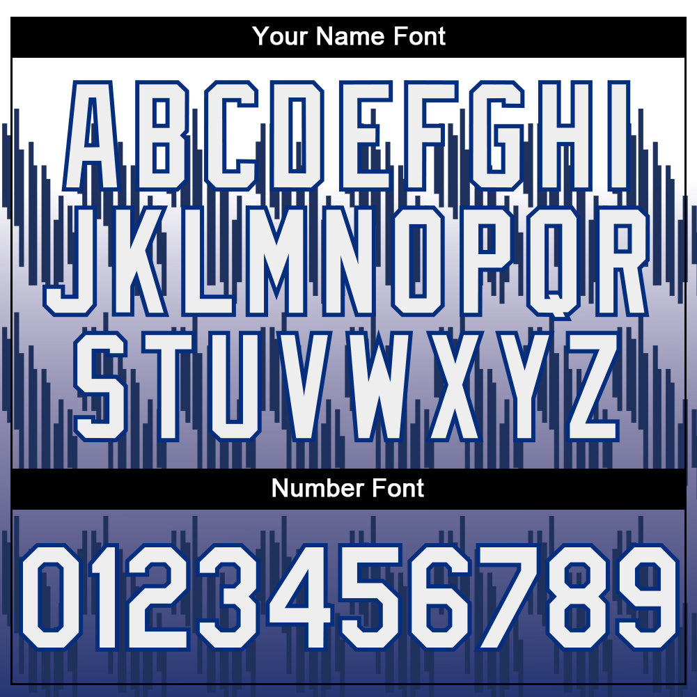 Custom White Royal 3D Pattern Design Lines Authentic Baseball Jersey - Sky-Custom