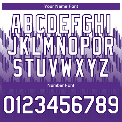 Custom White Purple 3D Pattern Design Lines Authentic Baseball Jersey - Sky-Custom