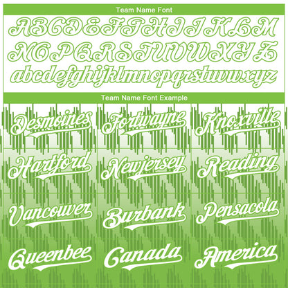Custom White Neon Green 3D Pattern Design Lines Authentic Baseball Jersey - Sky-Custom