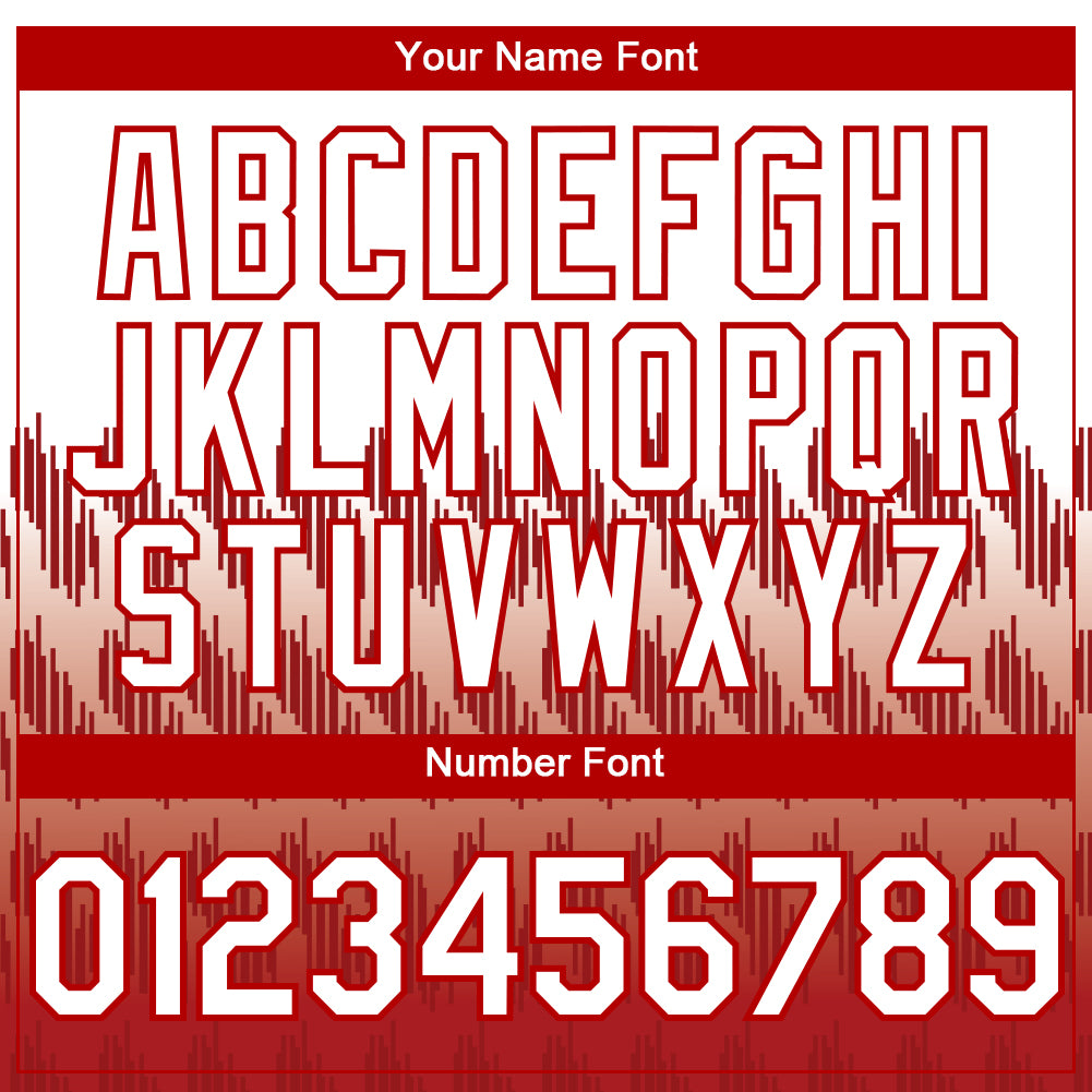 Custom White Red 3D Pattern Design Lines Authentic Baseball Jersey - Sky-Custom