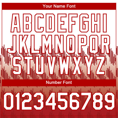 Custom White Red 3D Pattern Design Lines Authentic Baseball Jersey - Sky-Custom