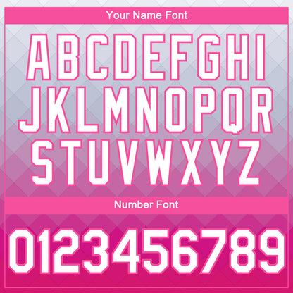 Custom Gray White-Pink 3D Pattern Design Gradient Square Shape Authentic Baseball Jersey - Sky-Custom
