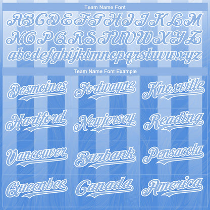 Custom White Light Blue 3D Pattern Design Stripes Authentic Baseball Jersey - Sky-Custom