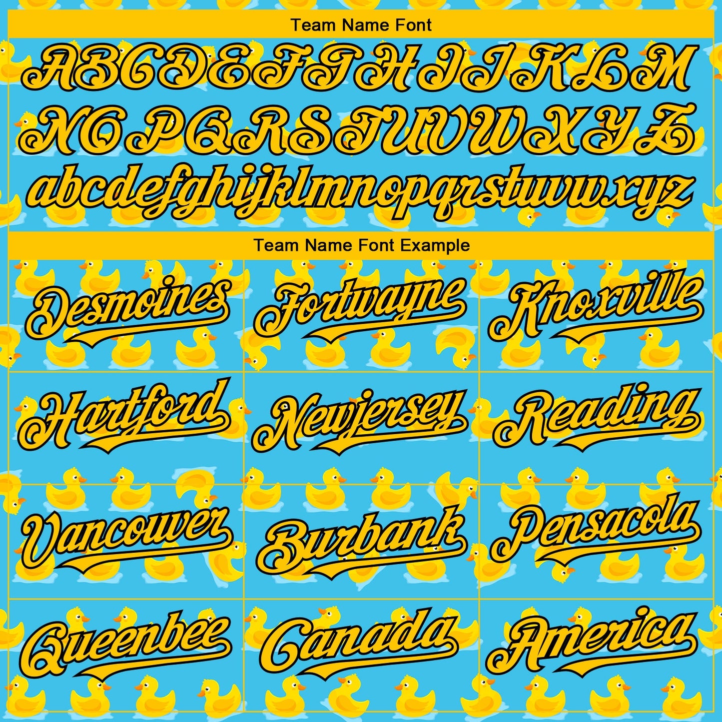 Custom Sky Blue Yellow-Black 3D Pattern Design Duck Authentic Baseball Jersey - Sky-Custom